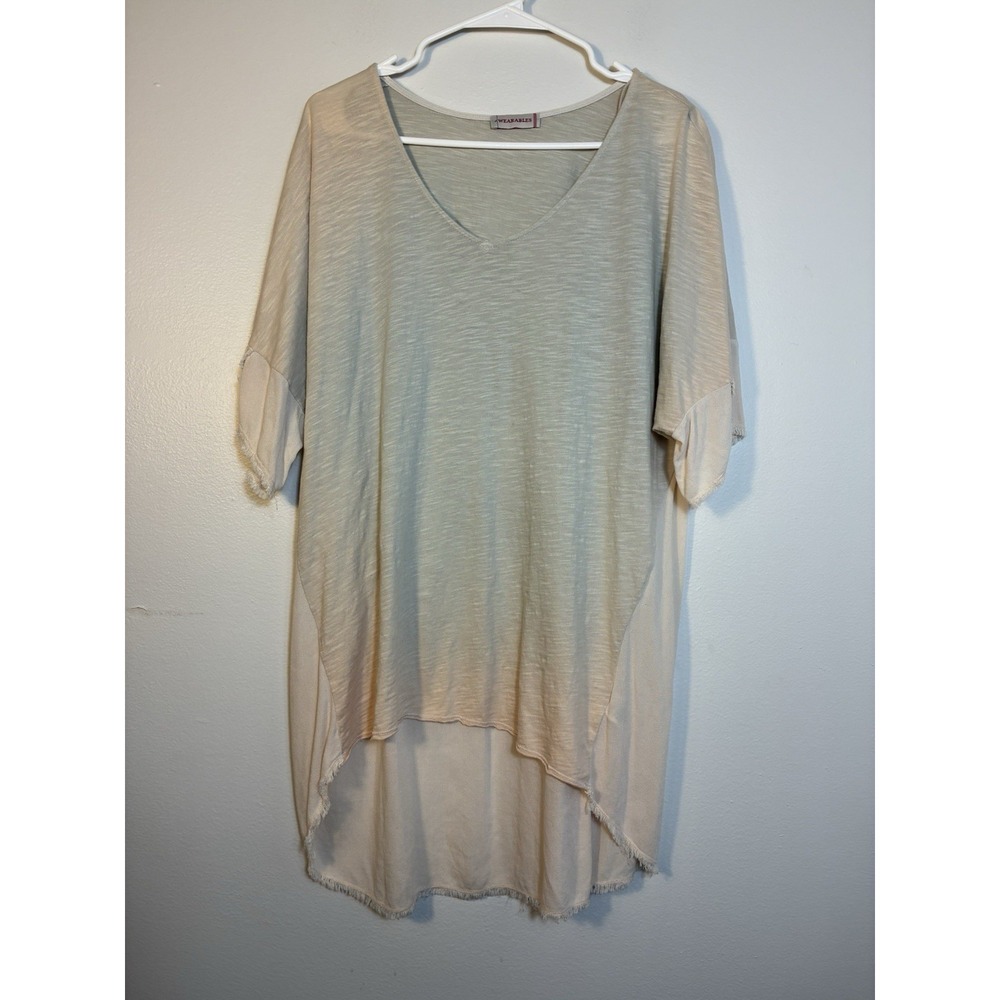 XCVI wearables Short Sleeve Tunic Top‎ Sz L Minimalist Cotton/modal
